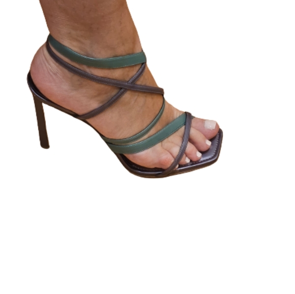 Authentic Gianmarco Lorenzi Sandals Size 39 purple/green . Made in Italy - Picture 1 of 6